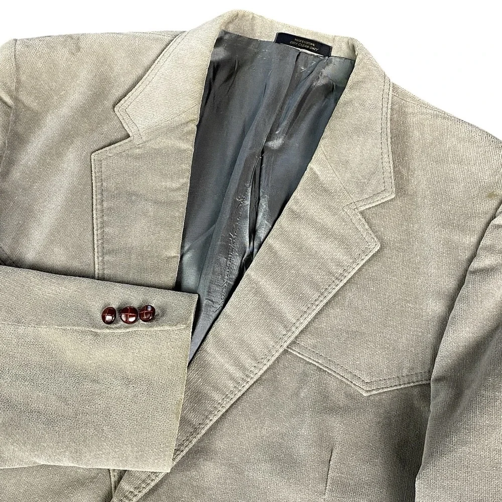 Levi's Westernwear Sport Coat Blazer Mens 46R Gray USA VTG Yokes Ranchcore Retro